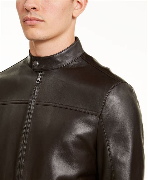 michael kors men's leather jacket macys